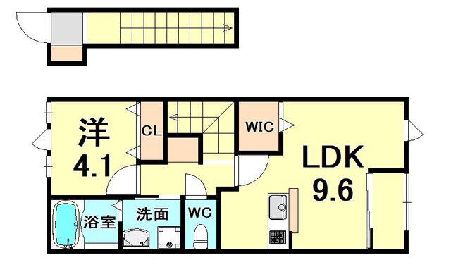 シャレード(1LDK/2階)の間取り写真