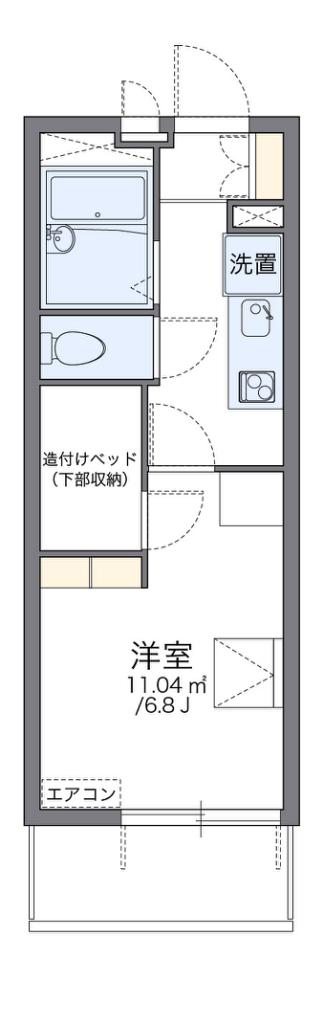 レオパレスレヴェルベールIV(1K/4階)の間取り写真