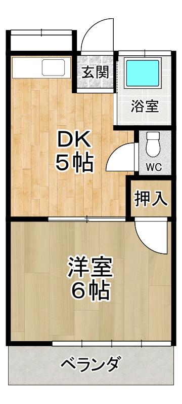第2大塚ハイツ(1DK/2階)の間取り写真