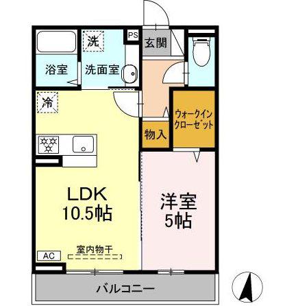 NOA&8245S ARK(1LDK/1階)の間取り写真