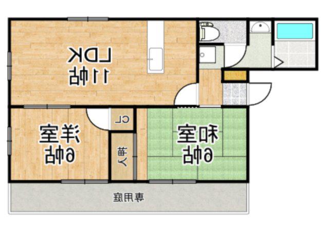 パストラルハイツB(2LDK/1階)の間取り写真