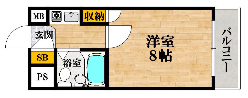 クリスタ 天王寺(1K/6階)の間取り写真
