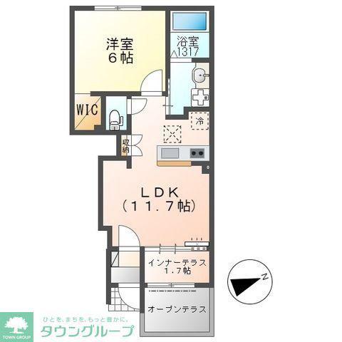 RYUSEN II(1LDK/1階)の間取り写真