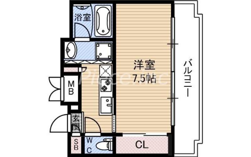 レジュールアッシュ梅田ウエスト(1K/2階)の間取り写真