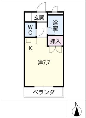 フローレス雨屋(ワンルーム/3階)の間取り写真
