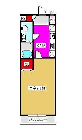 アイグランツ東松戸(1K/5階)の間取り写真
