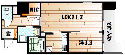 クルーズ・グラン・アリビオ(1LDK/9階)の間取り写真