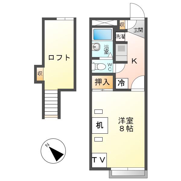 レオパレスINN オオタ(1K/2階)の間取り写真