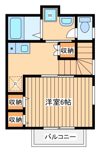 内山アパート(1K/2階)の間取り写真