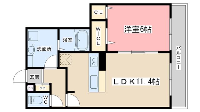 ピーノコンプリオ(1LDK/2階)の間取り写真