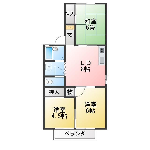 グランドハイツ清水II(3DK/2階)の間取り写真