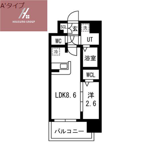 ファステート東大阪アダマス(1LDK/4階)の間取り写真