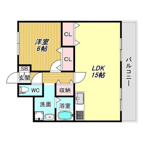 ロイヤルキタノ(1LDK/6階)の間取り写真