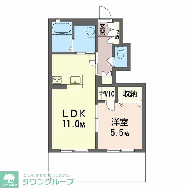 リヴェール・ヴィラ(1LDK/1階)の間取り写真