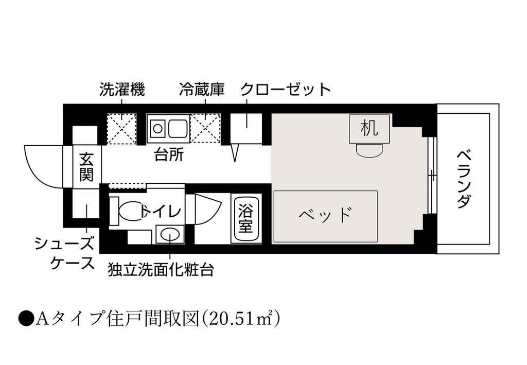 グリーンパティオII(1K/1階)の間取り写真