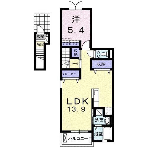 シンフォニア I(1LDK/2階)の間取り写真