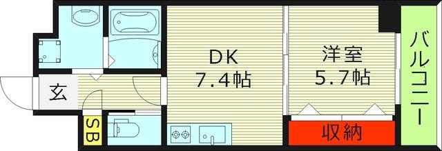 DIASIII(1DK/3階)の間取り写真