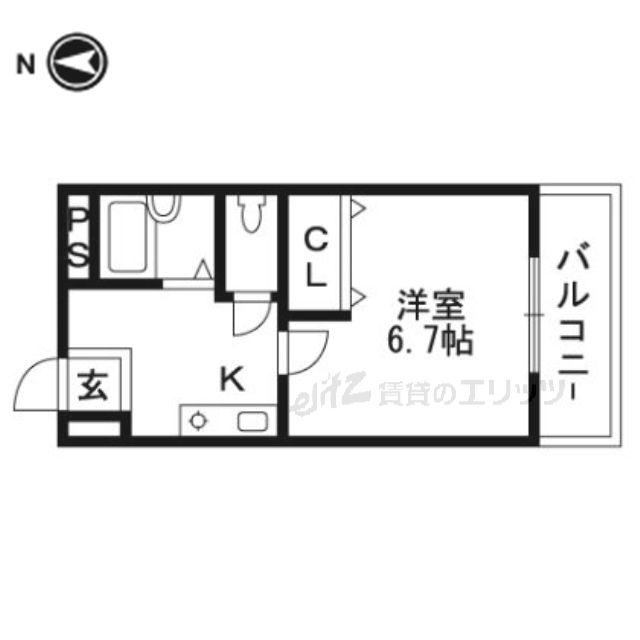 ビエント真上(1K/3階)の間取り写真