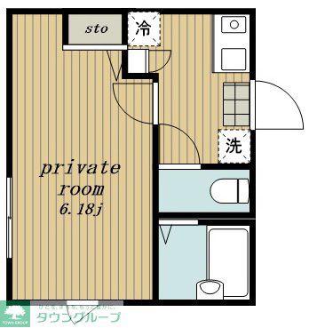 中野区中央1丁目PJ(1K/1階)の間取り写真