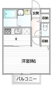 ルミエール堂本(1DK/1階)の間取り写真