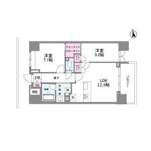 シーズンフラッツ今池ノース(2LDK/4階)の間取り写真