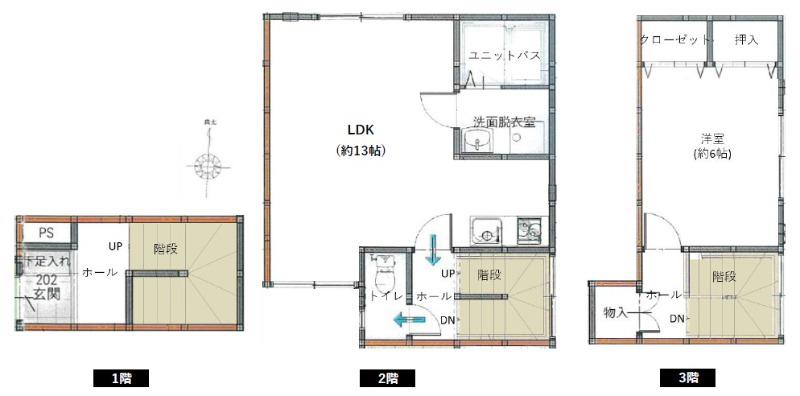 アンベリール四谷坂町(1LDK/2階)の間取り写真