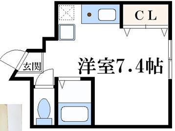 プレステージI(ワンルーム/2階)の間取り写真