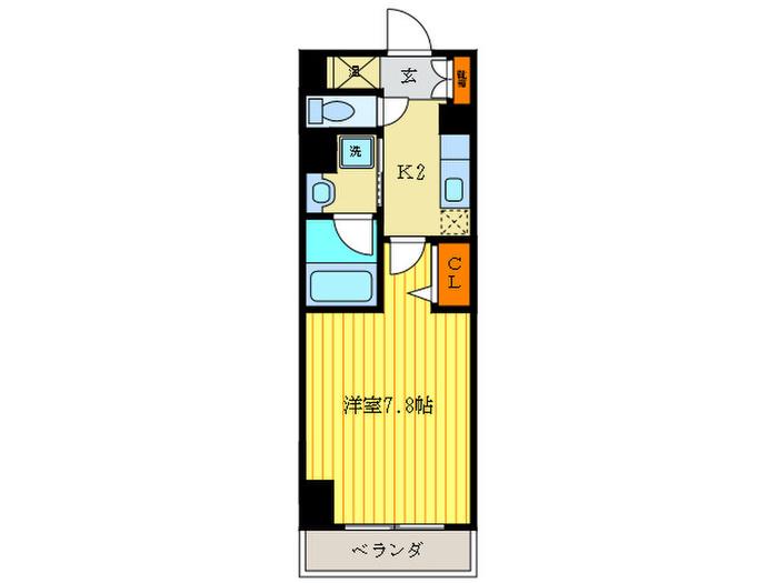 WILL-21烏丸御池(1K/7階)の間取り写真