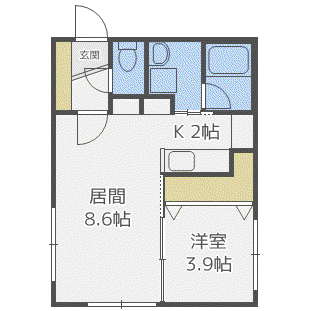 TIRAMIS H14(1LDK/2階)の間取り写真