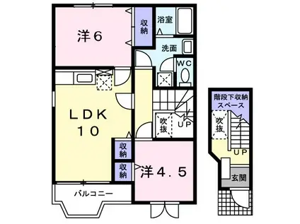 コンフォール エクセレンツ II(2LDK/2階)の間取り写真