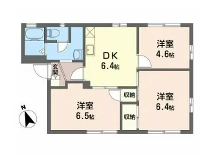 エパックハイツB(3DK/1階)の間取り写真