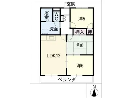ハイツ杉松(3LDK/3階)の間取り写真