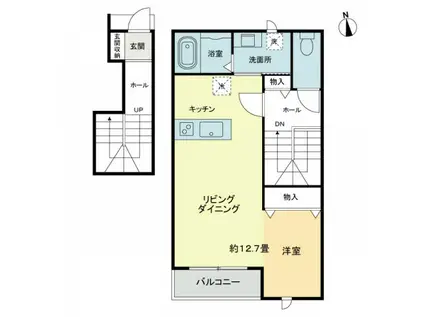 マビックエアーC(ワンルーム/2階)の間取り写真