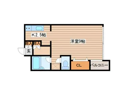 ノール琴似(1K/1階)の間取り写真