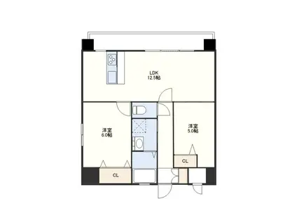 カーサ・フェリス コリナ(2LDK/7階)の間取り写真
