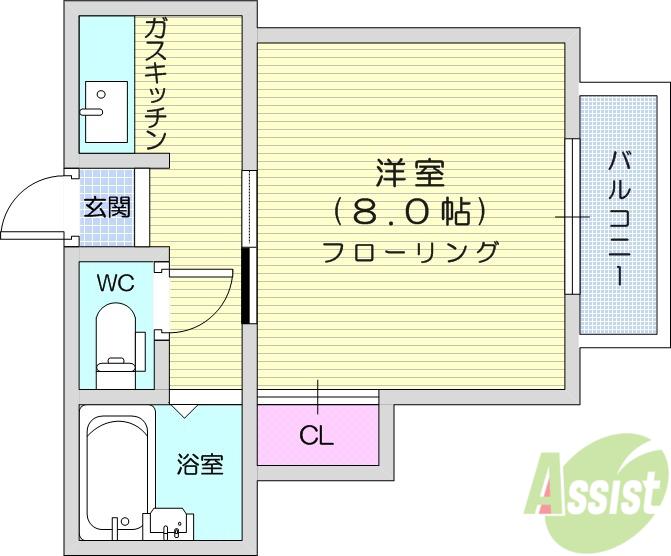 コーポ佐々木(1K/1階)の間取り写真