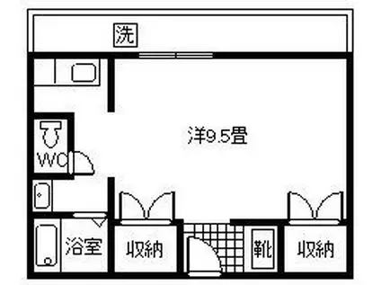 平川ステーションハイツ(ワンルーム/2階)の間取り写真