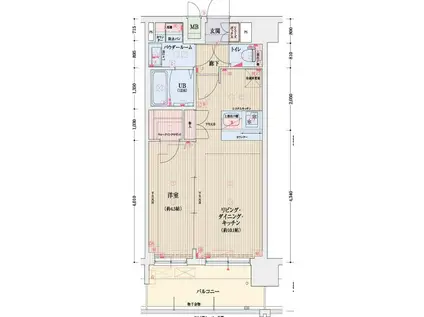 クリスタルグランツ都島本通(1LDK/10階)の間取り写真