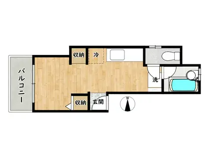 シェトア園田第一(ワンルーム/3階)の間取り写真