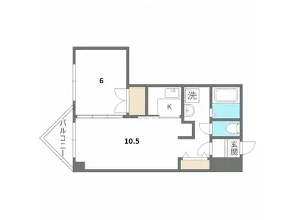 恒志堂手稲ビルI(1LDK/4階)の間取り写真