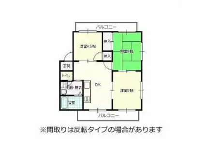 オリーブハウス万能倉(3DK/3階)の間取り写真