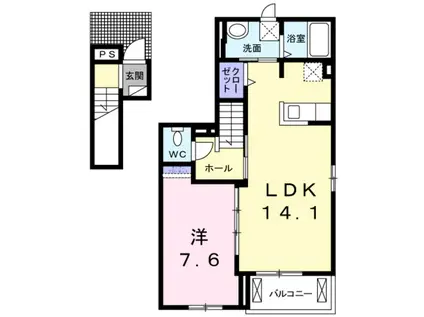 ジェントリー TMY V(1LDK/2階)の間取り写真