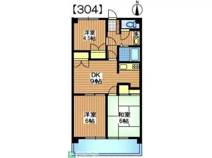 ロングキャッスルII(3DK/3階)の間取り写真