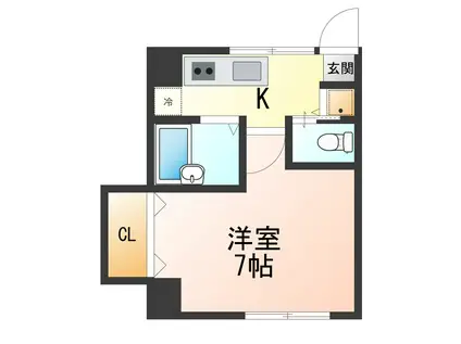 J-002(1K/1階)の間取り写真