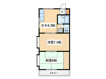 Kハイツ(2DK/3階)の間取り写真