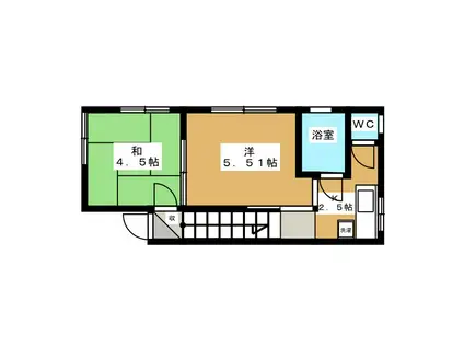 宮本マルセイ(2K/2階)の間取り写真