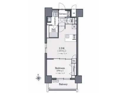 ファスティーナ志賀本通(1LDK/2階)の間取り写真