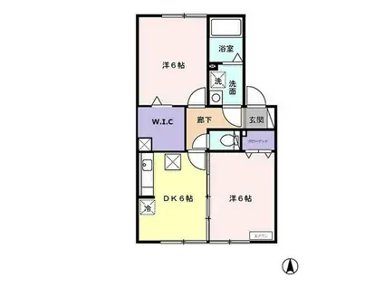 グランパエーゼ新町(2DK/2階)の間取り写真