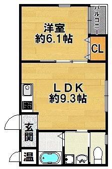 CASA VANQUISH 上井沢(1LDK/2階)の間取り写真