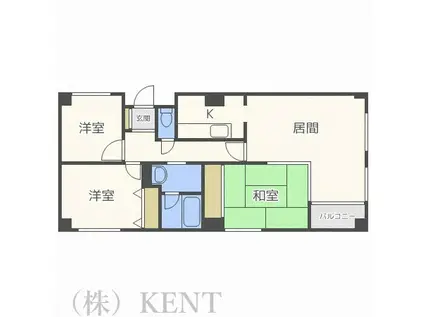 ピュアコート宮の森(3LDK/2階)の間取り写真